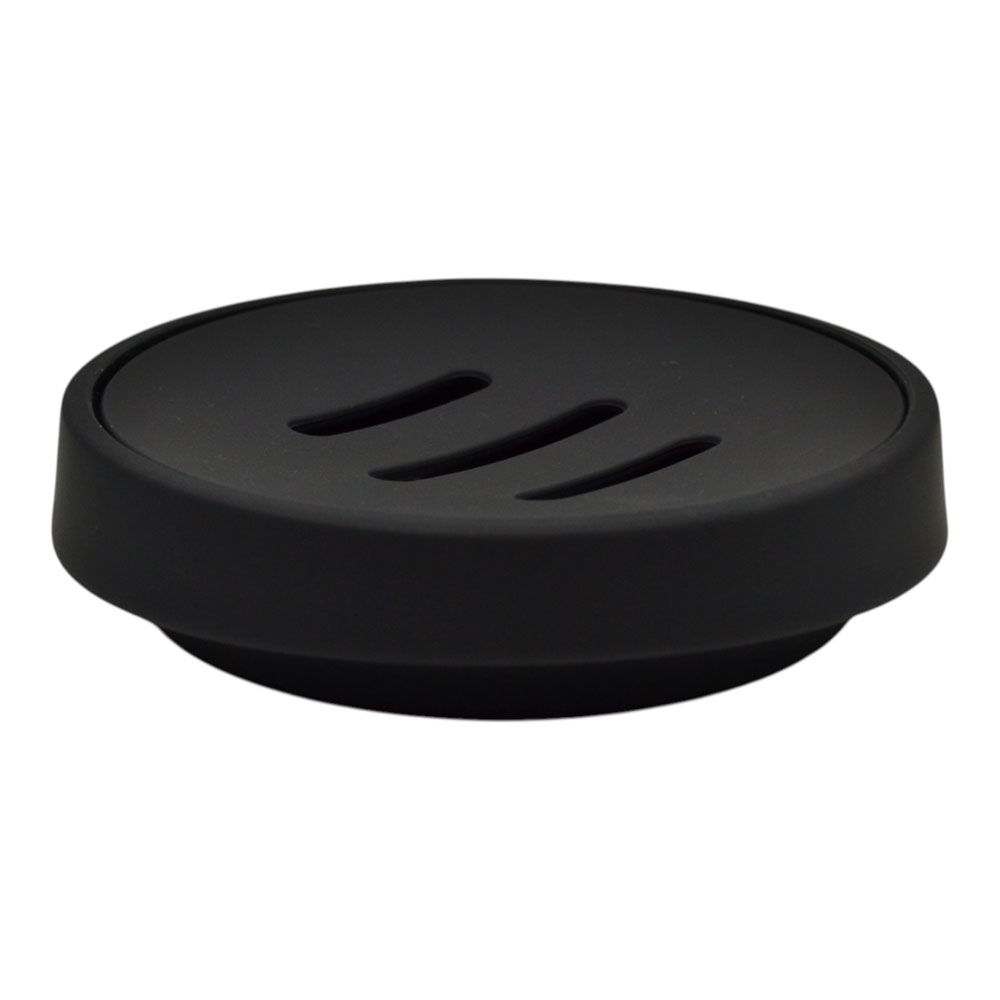 Nordic Black Σαπουνοθήκη Μπάνιου (11.2x2.8) από ABS Rubber Soft-Touch & Σχισμές Αποστράγγισης