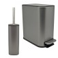 Σετ Κάδου Slim 5Lt & Πιγκάλ Ανοξείδωτο Soft Close Σκούρο Ασημί - Συλλογή Ankor Lux