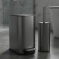 Σετ Κάδου Slim 5Lt & Πιγκάλ Ανοξείδωτο Soft Close Σκούρο Ασημί - Συλλογή Ankor Lux