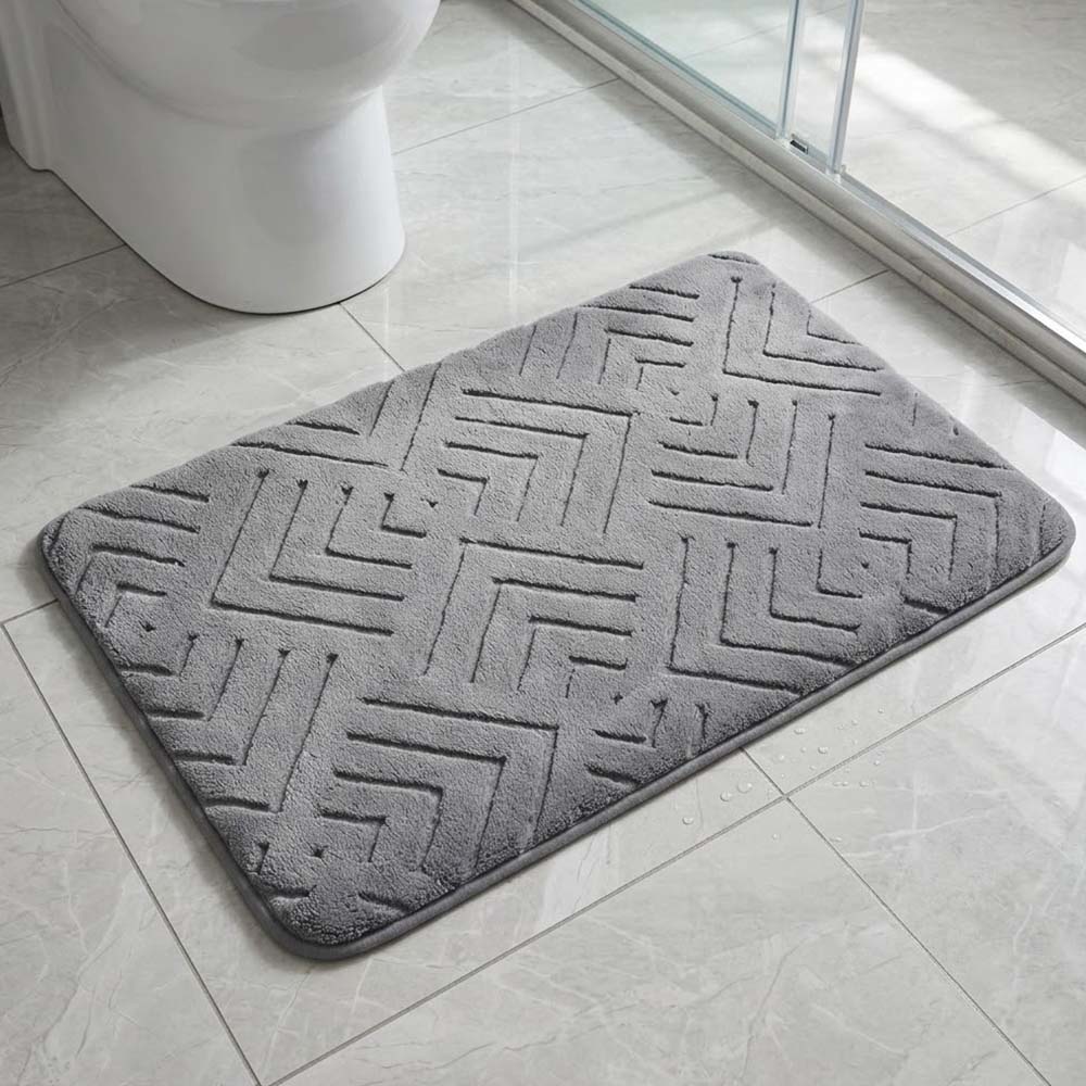 Ankor Πατάκι Μπάνιου Memory Foam (50x80) Γκρι – Εξαιρετικά Απορροφητικό & Μαλακό με Αντιολισθητική Βάση PVC