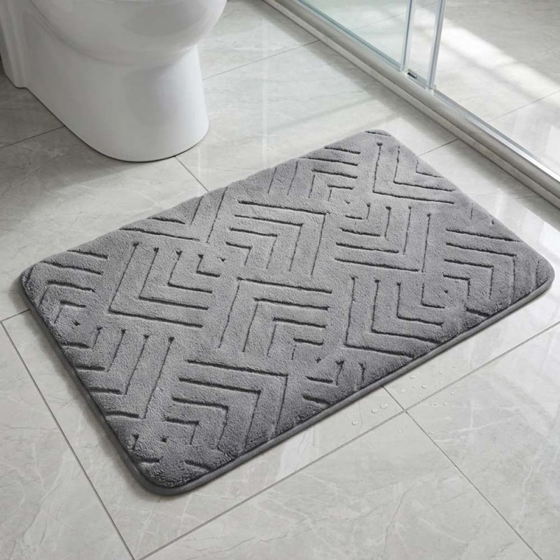 Ankor Πατάκι Μπάνιου Memory Foam (50x80) Γκρι – Εξαιρετικά Απορροφητικό & Μαλακό με Αντιολισθητική Βάση PVC
