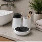 Nordic Black & White Master Complete Σετ Μπάνιου 6 Τεμαχίων: Κάδος 5L Soft Close, Πιγκάλ, Σετ Νιπτήρα ABS Rubber Soft-Touch & Πατάκι Memory Foam 50x80cm