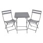Ankor Πτυσσόμενο Μεταλλικό Σετ Bistro (Τραπέζι & 2 Καρέκλες) - Γκρι Ματ
