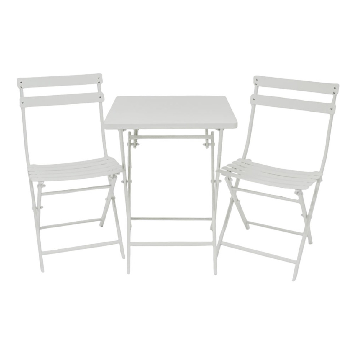 Ankor Πτυσσόμενο Μεταλλικό Σετ Bistro (Τραπέζι & 2 Καρέκλες) - Εκρού Ματ