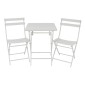 Ankor Πτυσσόμενο Μεταλλικό Σετ Bistro (Τραπέζι & 2 Καρέκλες) - Εκρού Ματ