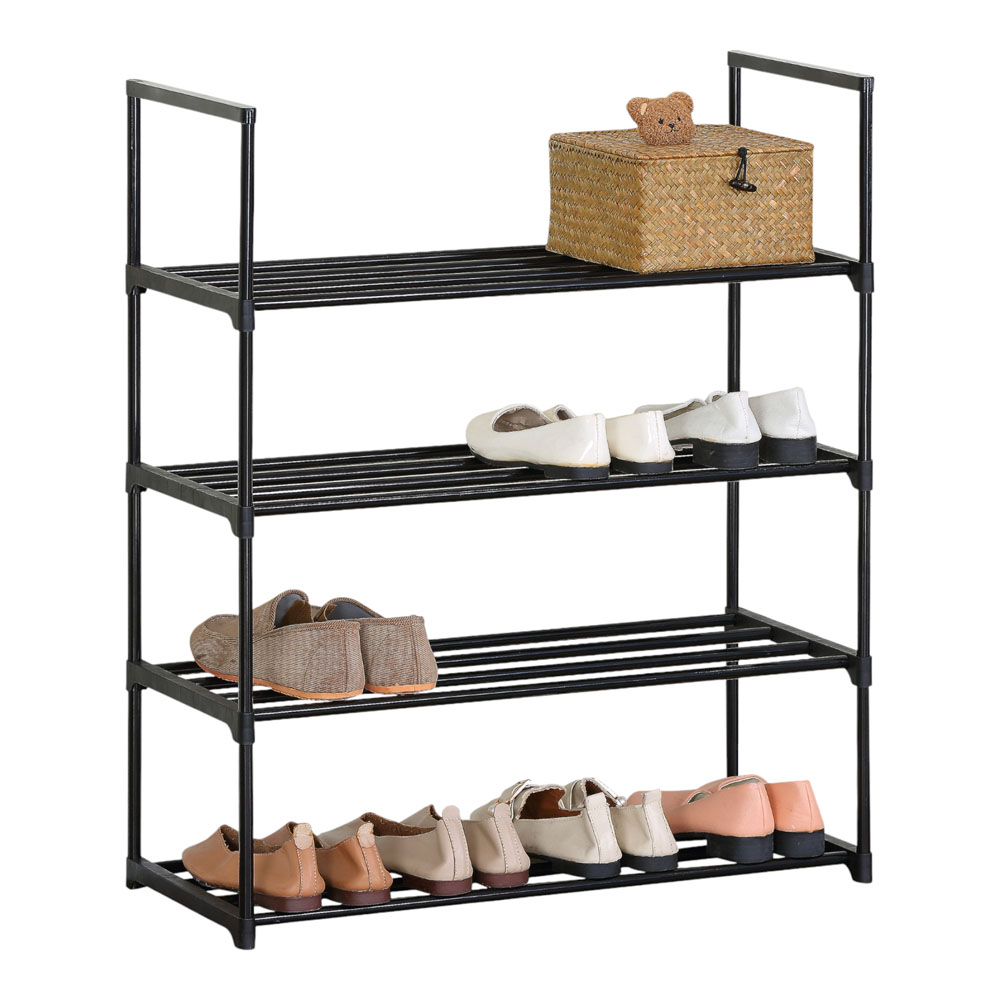 Ankor Black Μεταλλική Παπουτσοθήκη (67x29x81.5) 4 Επιπέδων