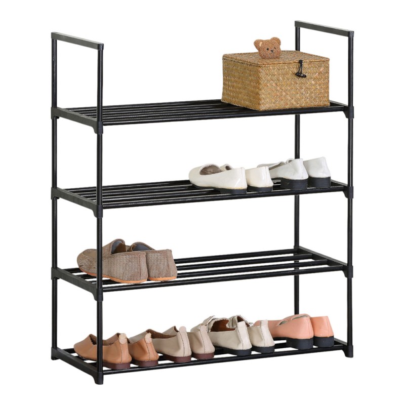 Ankor Black Μεταλλική Παπουτσοθήκη (67x29x81.5) 4 Επιπέδων