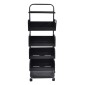 Ankor Black Μεταλλικό Τρόλεϊ Αποθήκευσης 6 Επιπέδων (4 Καλάθια & 2 Ράφια) 37x22x106cm με Ρόδες