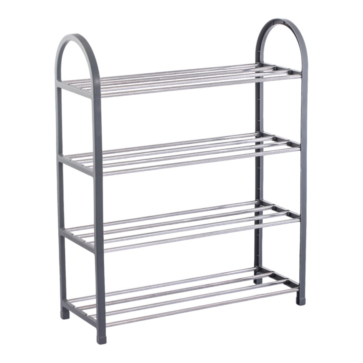 Ankor Grey Παπουτσοθήκη 4 Επιπέδων (50x18.5x65) Πλαστικός Σκελετός & Μεταλλικά Ράφια για 12 Ζευγάρια