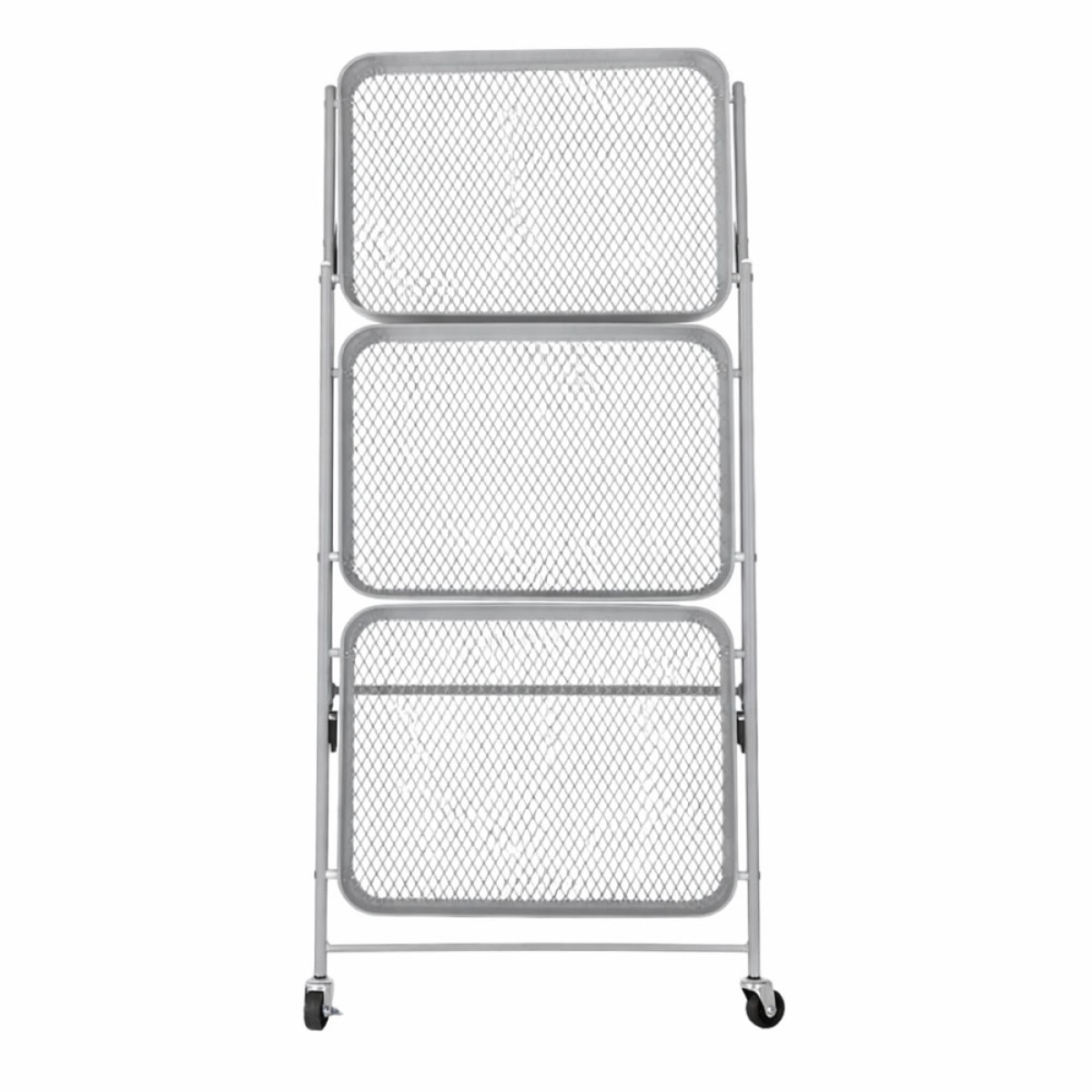 Ankor Grey Αναδιπλούμενο Μεταλλικό Τρόλεϊ Οργάνωσης (46x29x77) 3 Επιπέδων με Ρόδες