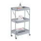 Ankor Grey Αναδιπλούμενο Μεταλλικό Τρόλεϊ Οργάνωσης (46x29x77) 3 Επιπέδων με Ρόδες