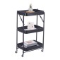 Ankor Black Αναδιπλούμενο Μεταλλικό Τρόλεϊ Οργάνωσης (46x29x77) 3 Επιπέδων με Ρόδες