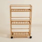 Ξύλινη Slim Ραφιέρα (44.5x20x75) Τροχήλατη με 3 Ράφια