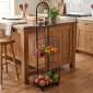 Μαύρο Μεταλλικό Τρόλεϊ Αποθήκευσης Slim (32x19x93) με 3 Βαθιά Καλάθια & Φρένα