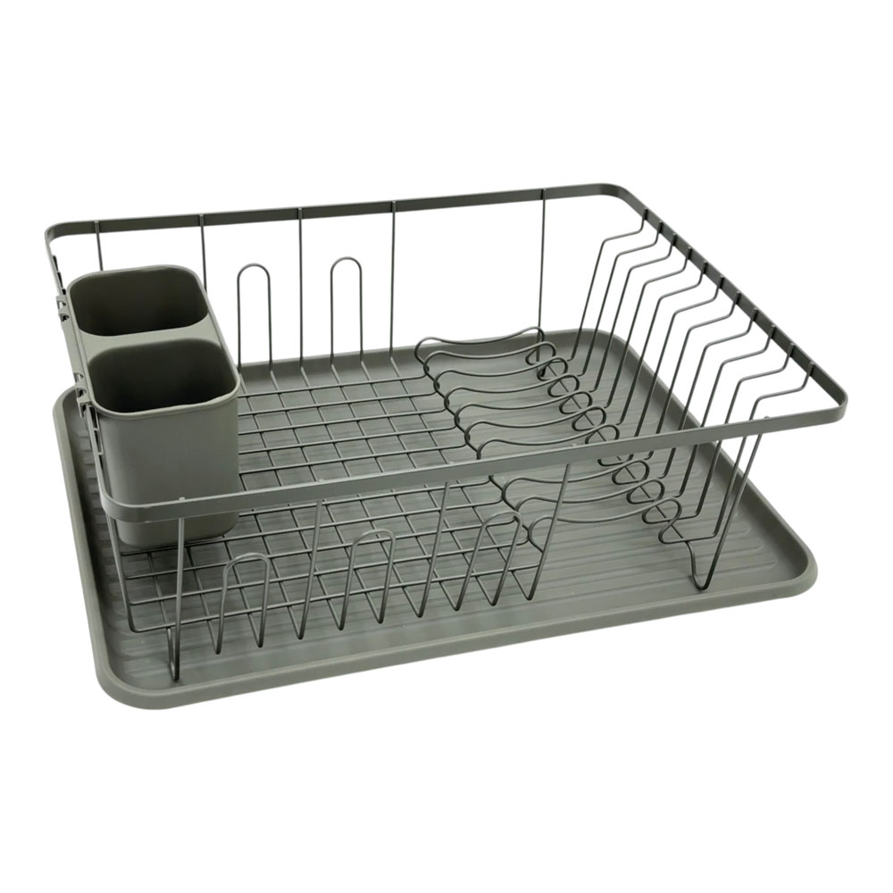 Πιατοθήκη με Δίσκο (43x32x14.5) Μεταλλική - Λαδί Χρώμα