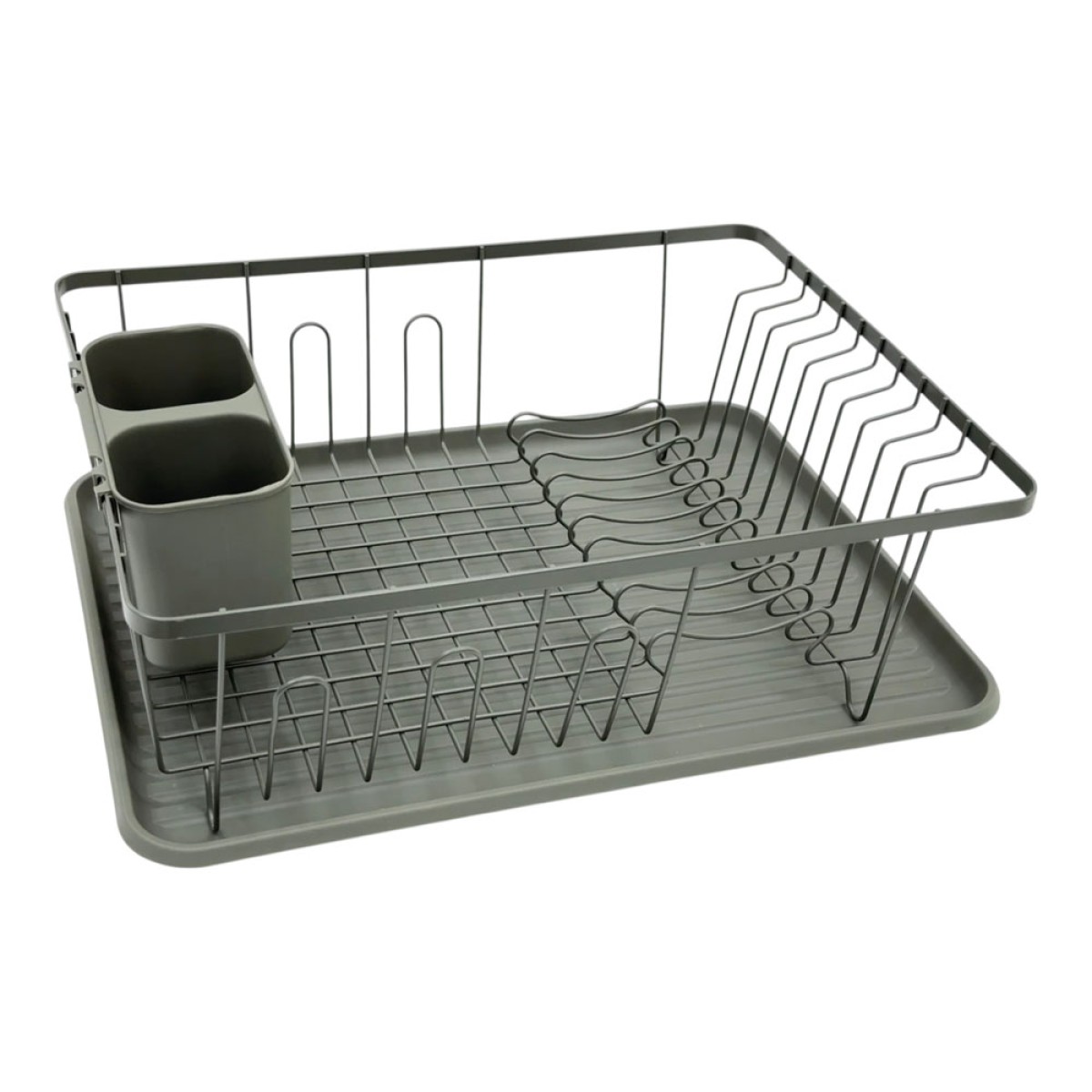 Πιατοθήκη με Δίσκο (43x32x14.5) Μεταλλική - Λαδί Χρώμα