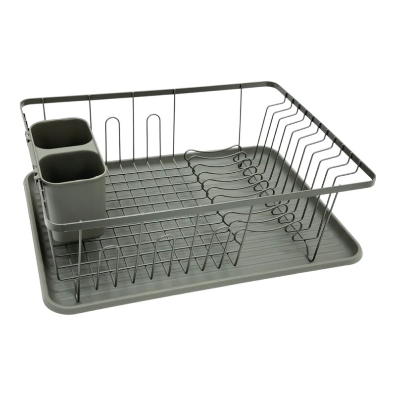 Πιατοθήκη με Δίσκο (43x32x14.5) Μεταλλική - Λαδί Χρώμα