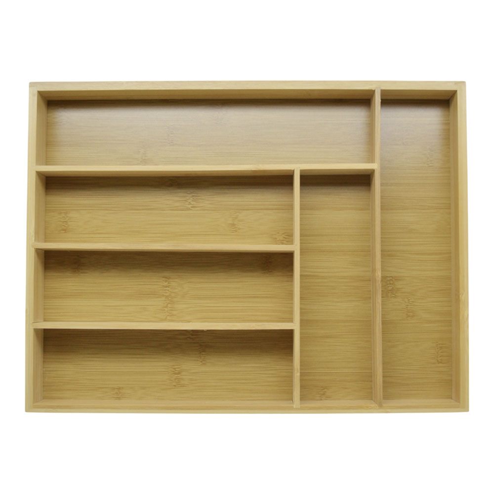 Θήκη Μαχαιροπίρουνων & Οργανωτής Συρταριού (40x30x4.5) από Φυσικό Bamboo 6 Θέσεων 