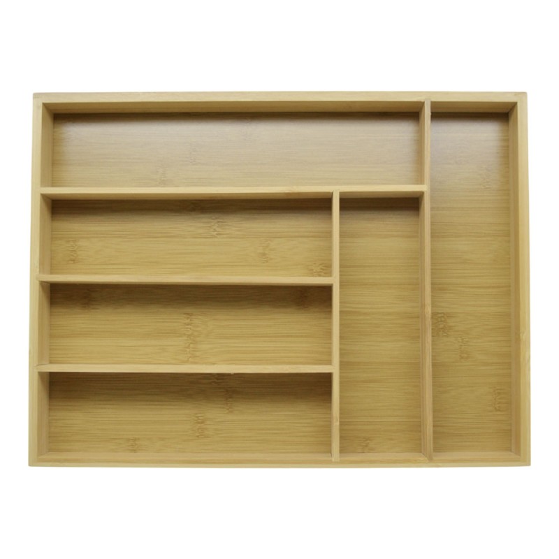 Θήκη Μαχαιροπίρουνων & Οργανωτής Συρταριού (40x30x4.5) από Φυσικό Bamboo 6 Θέσεων 