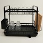 PRO DRY Μεταλλική Διώροφη Πιατοθήκη Πάγκου (45.7x29x33) Μαύρη