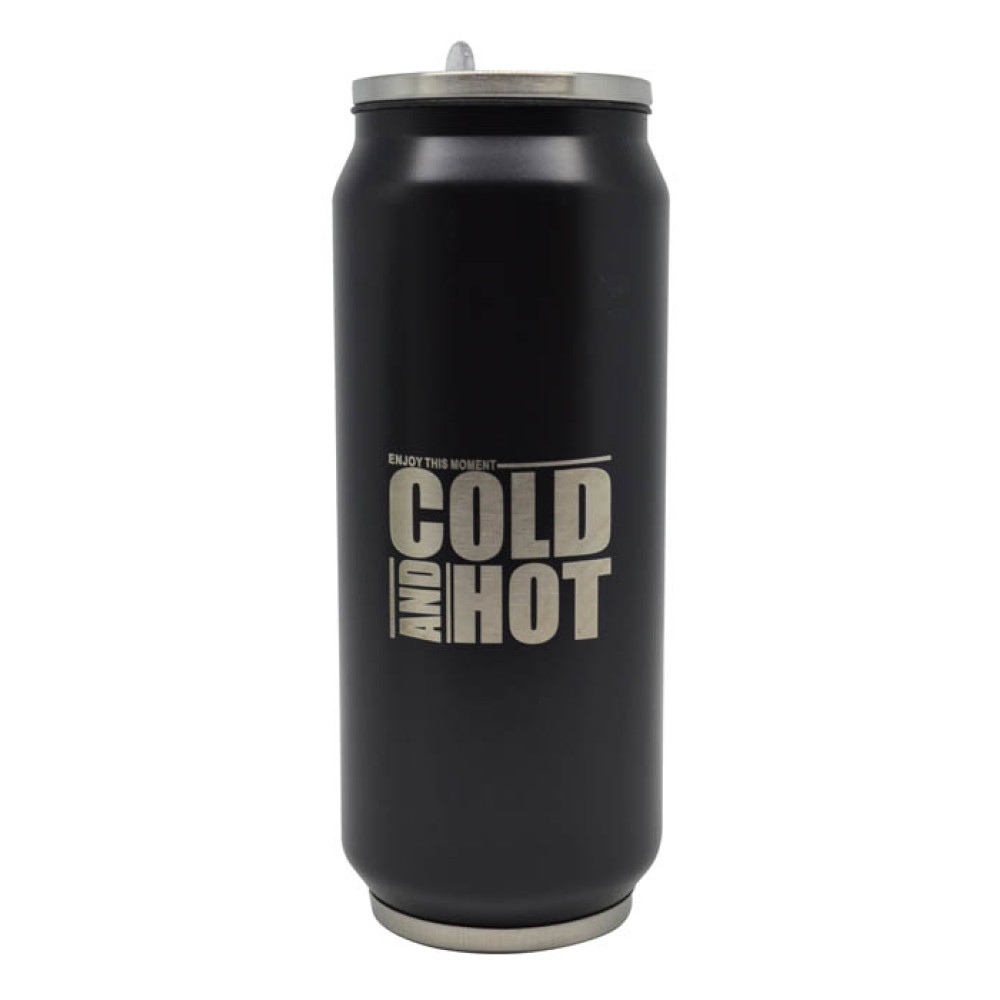 Cold and Hot Ποτήρι Θερμός 500ml Ανοξείδωτο Μαύρο