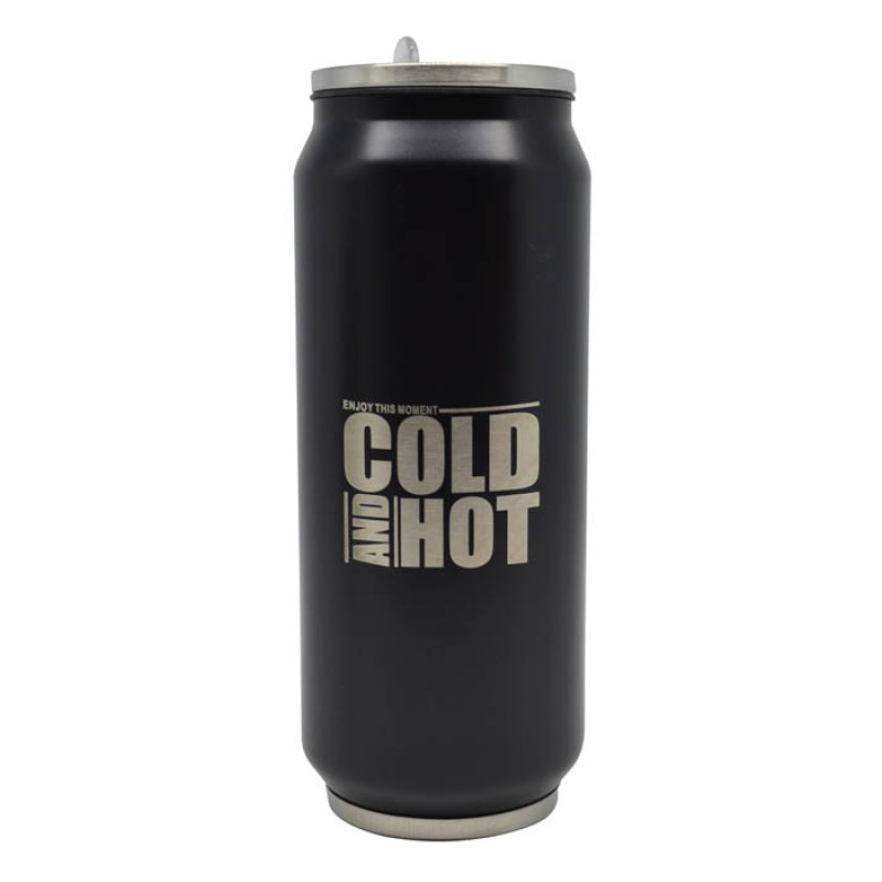 Cold and Hot Ποτήρι Θερμός 500ml Ανοξείδωτο Μαύρο