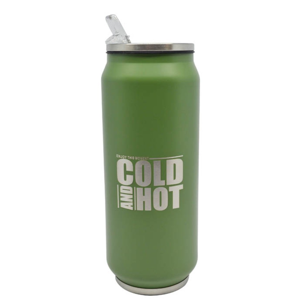 Cold and Hot Ποτήρι Θερμός 500ml Ανοξείδωτο Λαδί