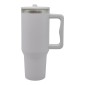Ankor Light Grey Ανοξείδωτο Ποτήρι Θερμός 1200ml με Χερούλι & Καλαμάκι