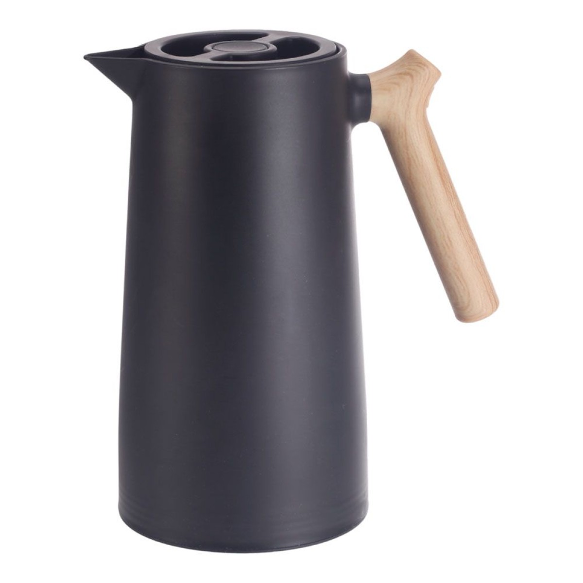 Ankor Black Κανάτα Θερμός 1lt με Λαβή Όψη Ξύλου