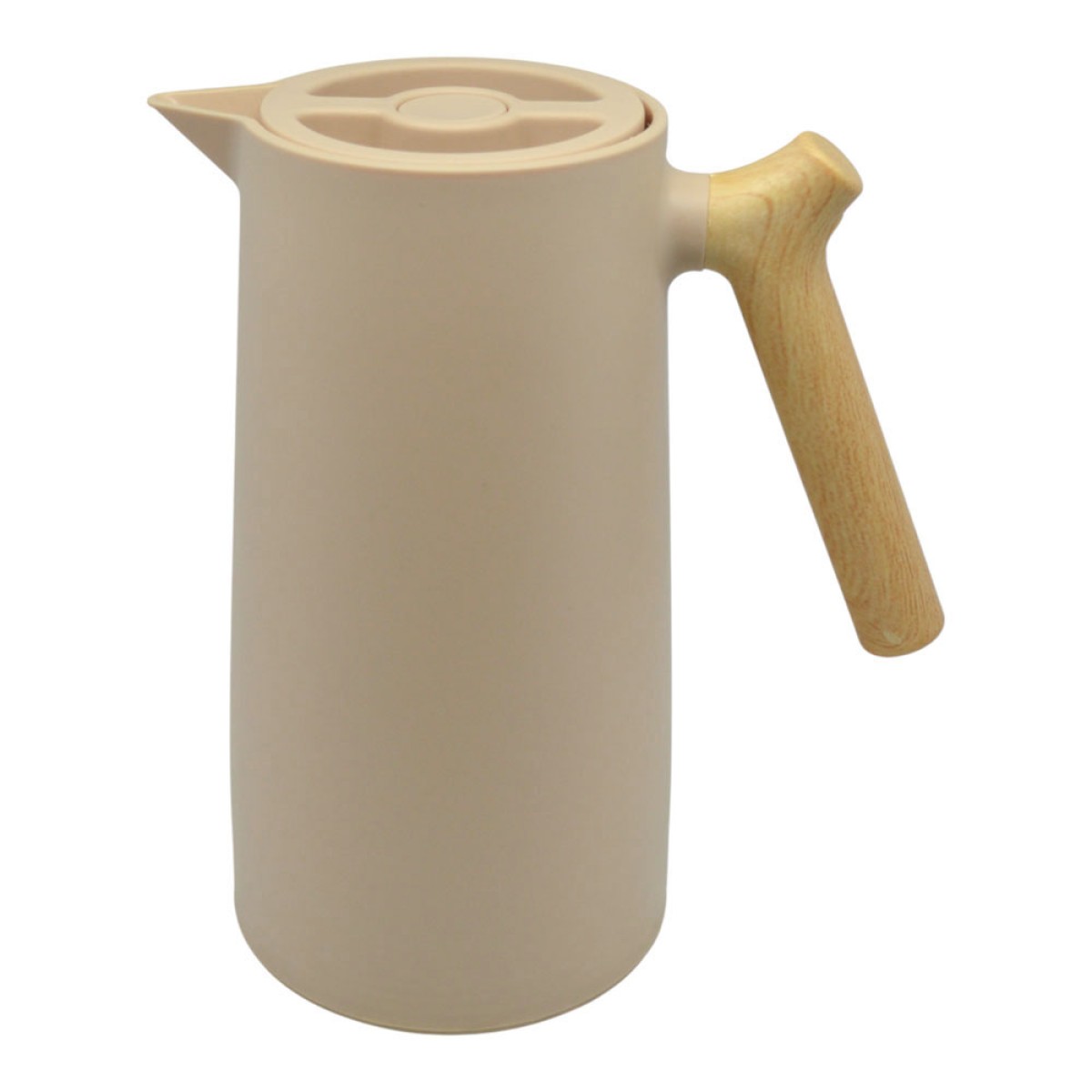 Ankor Beige Κανάτα Θερμός 1lt με Λαβή Όψη Ξύλου