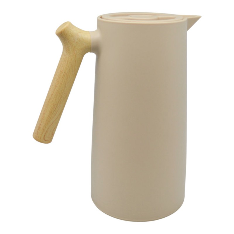 Ankor Beige Κανάτα Θερμός 1lt με Λαβή Όψη Ξύλου