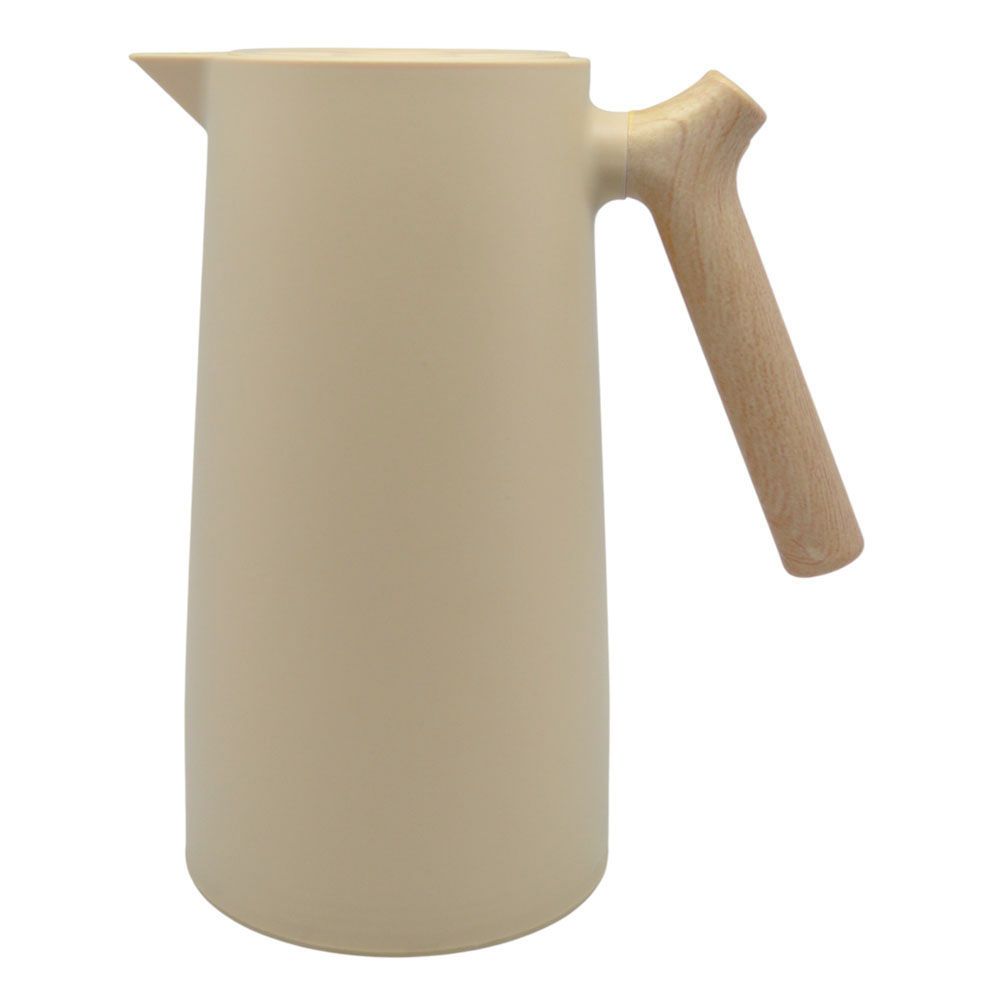Ankor Beige Κανάτα Θερμός 1lt με Λαβή Όψη Ξύλου