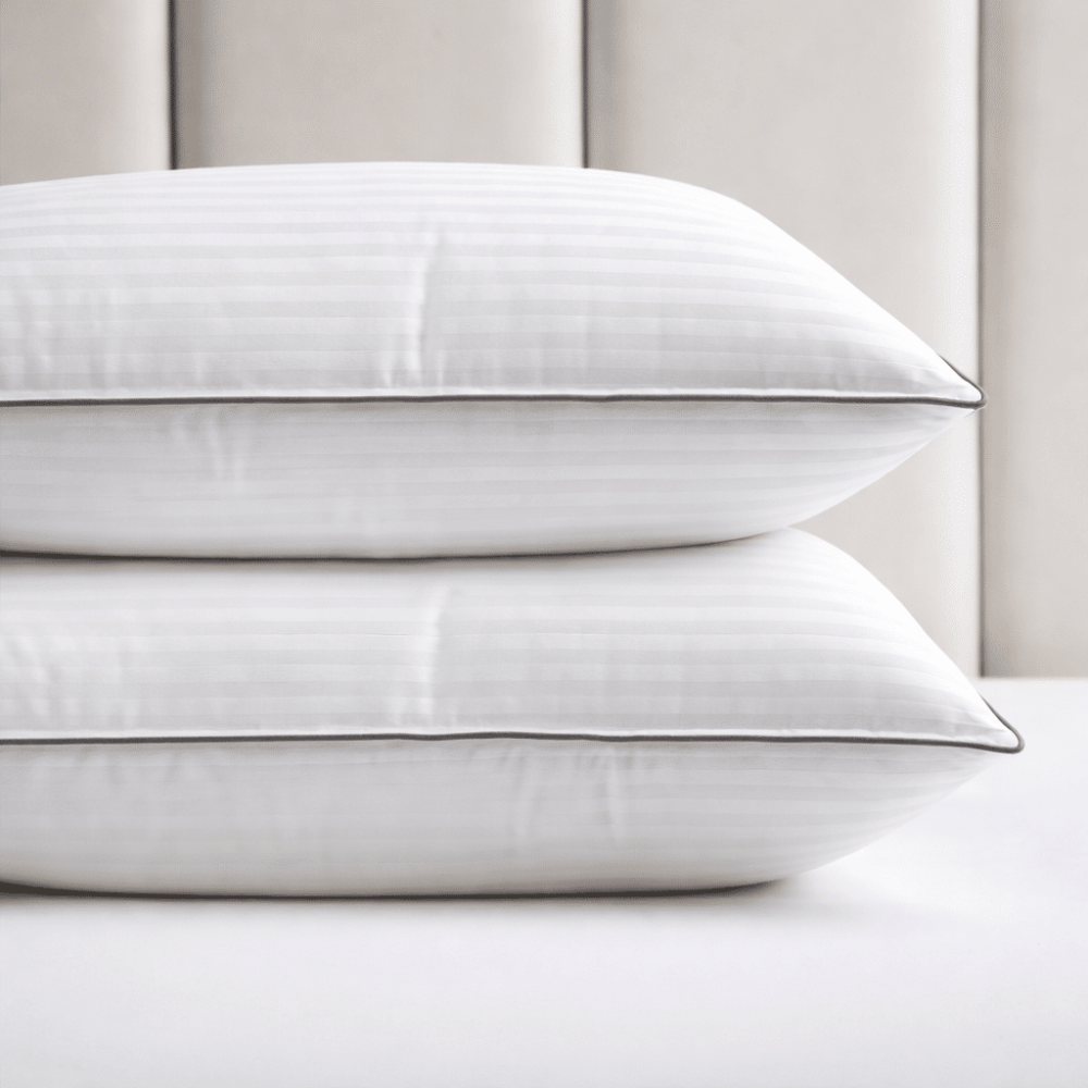 Astron Italy Signature Hotel Set: Σετ 4 Premium Ξενοδοχειακά Μαξιλάρια (50x70) – 950gsm με Γκρι Ρέλι