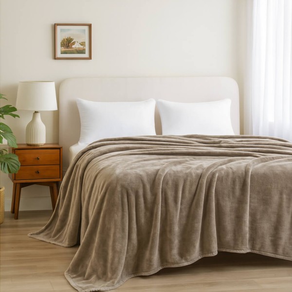 Κουβέρτα Βελουτέ Υπέρδιπλη (220x240) 625gr Astron Italy Beige – Πολύ Ζεστή & Απαλή