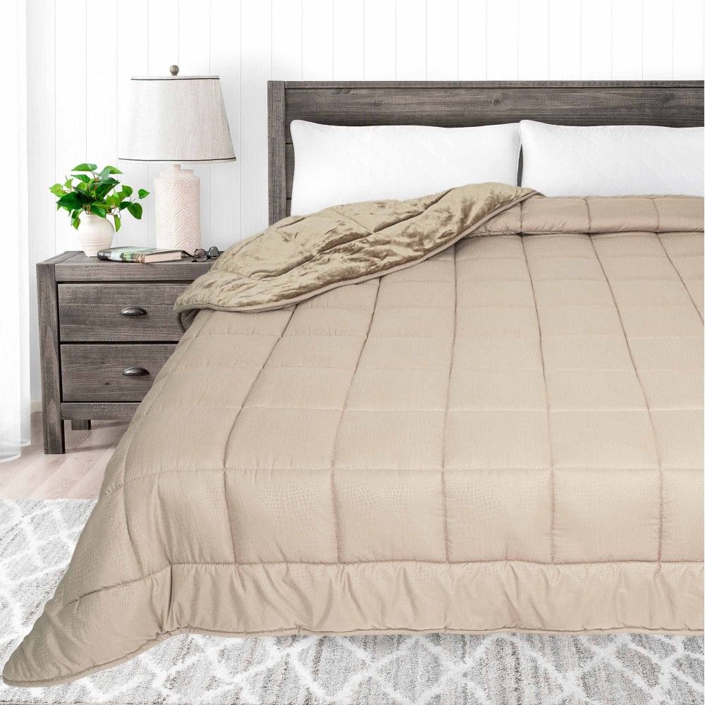 Κουβερτοπάπλωμα Υπέρδιπλο (220x240) 350γρ. - Astron Italy Beige