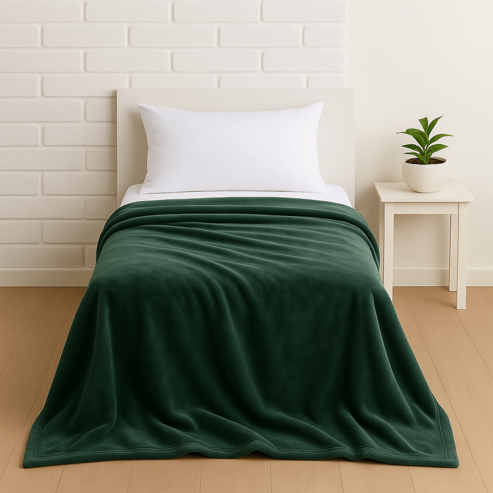 Κουβέρτα Βελουτέ Μονή (150x220) 625gr Astron Italy Olive – Πολύ Ζεστή & Απαλή