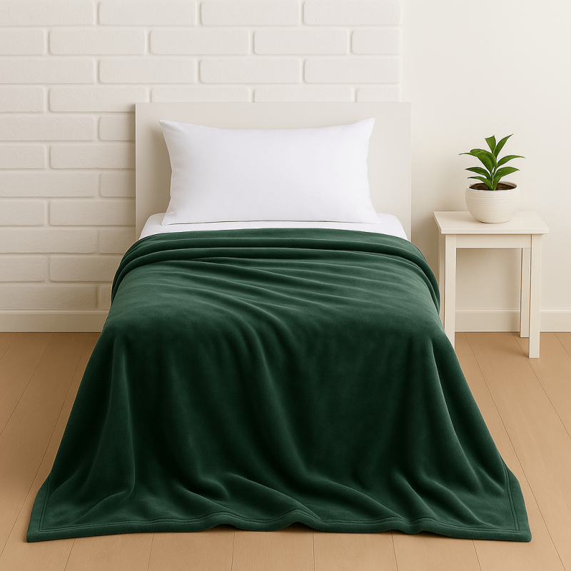 Κουβέρτα Βελουτέ Μονή (150x220) 625gr Astron Italy Olive – Πολύ Ζεστή & Απαλή