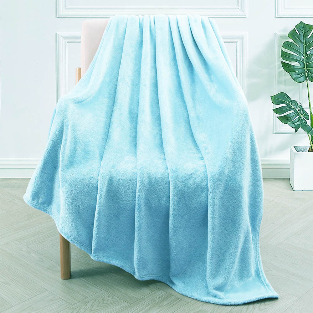 Premium Γούνινη Κουβέρτα Καναπέ - Διακοσμητικό Ριχτάρι (130x160) - Astron Italy Light Blue