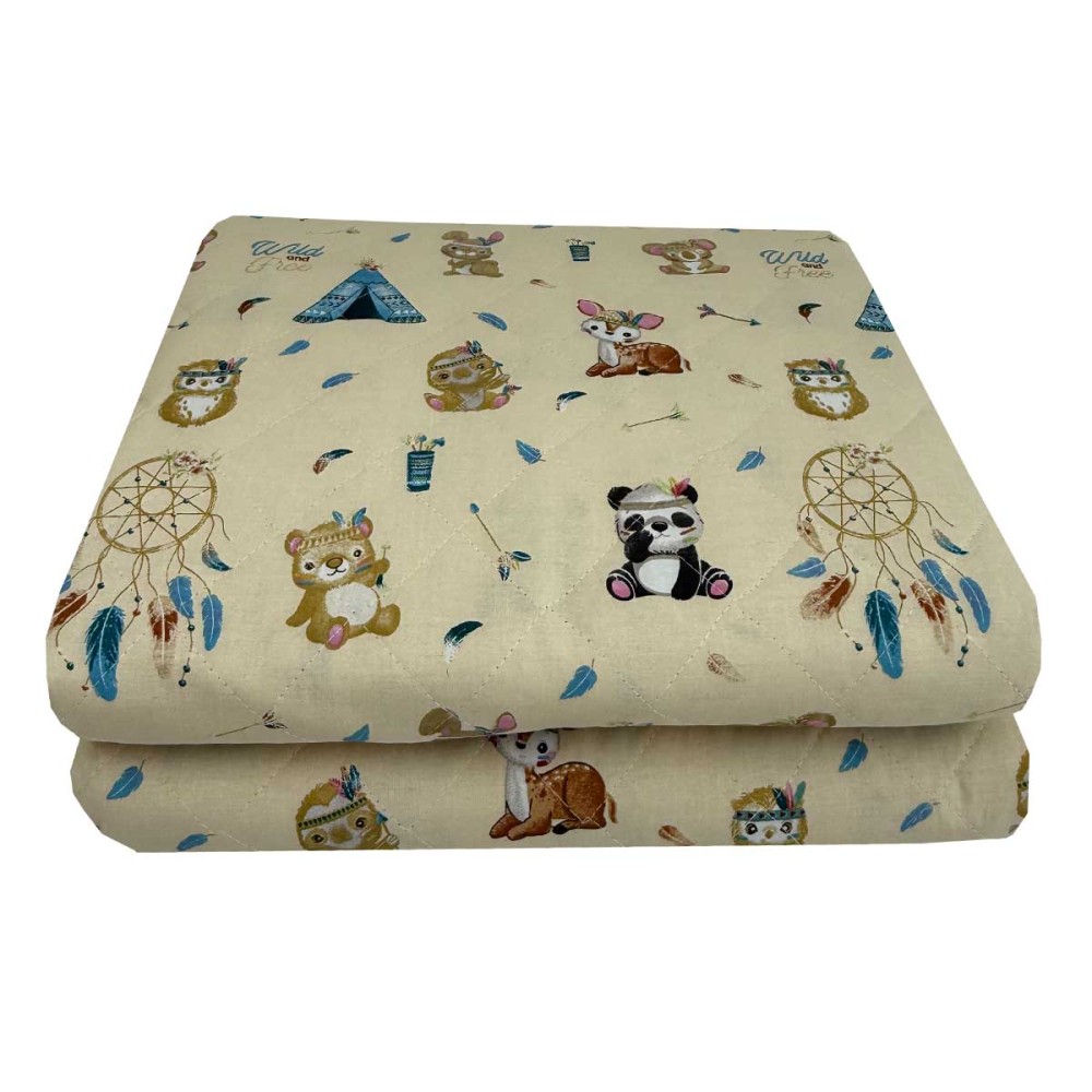 Παιδικό Κουβερλί Μονό (160x250) 100% Βαμβάκι - Astron Italy Boho Animals