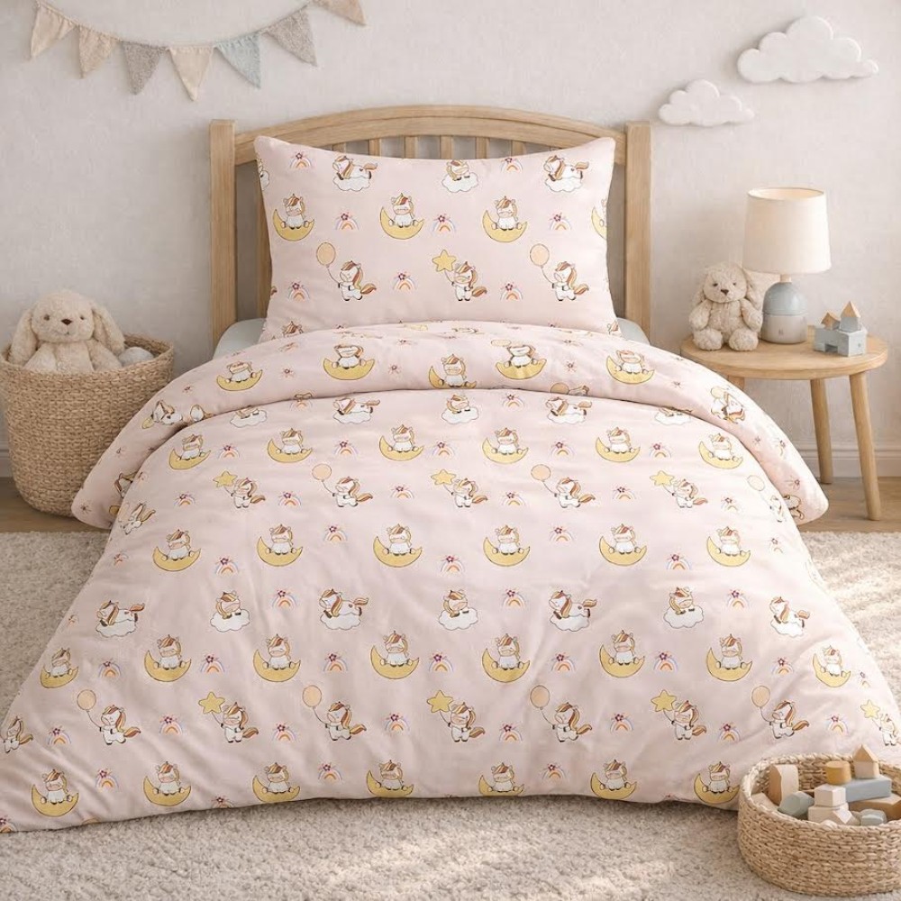 Σετ 2 Παιδικά Σεντόνια Μονά με 1 Μαξιλαροθήκη - Astron Italy Unicorn Balloon