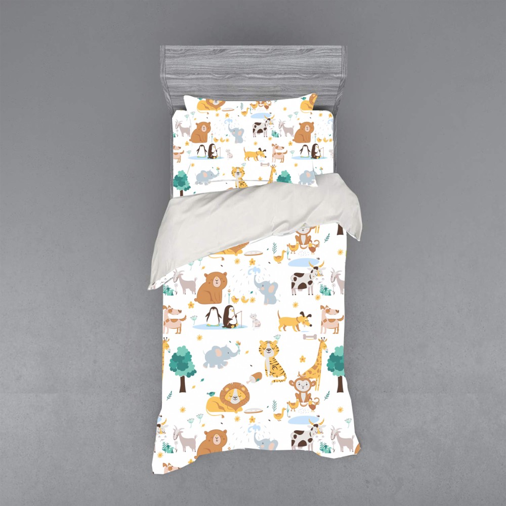 Σετ 2 Παιδικά Σεντόνια Μονά με 1 Μαξιλαροθήκη - Astron Italy Animals