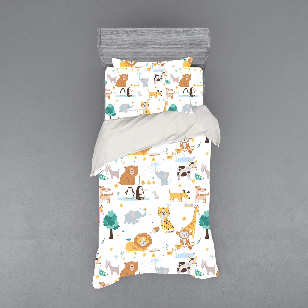 Σετ 2 Παιδικά Σεντόνια Μονά με 1 Μαξιλαροθήκη - Astron Italy Animals