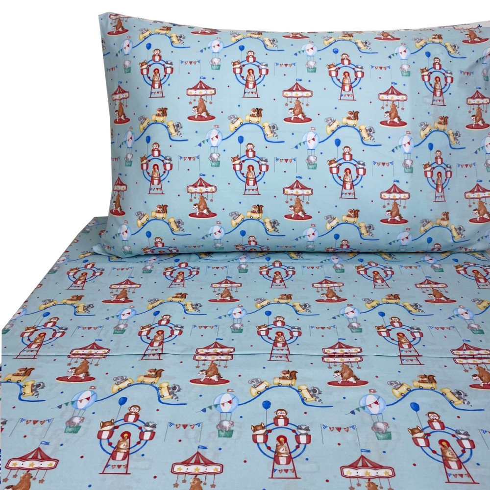 Σετ 2 Παιδικά Σεντόνια Μονά με 1 Μαξιλαροθήκη - Astron Italy Luna Park