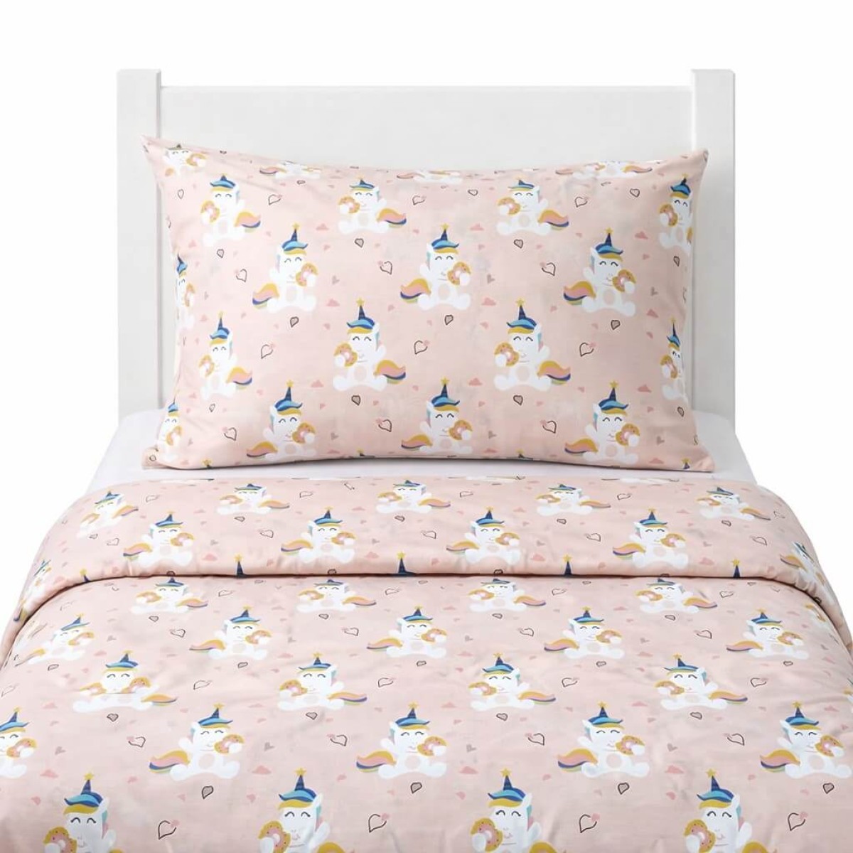 Σετ 2 Παιδικά Σεντόνια Μονά με 1 Μαξιλαροθήκη - Astron Italy Unicorn Donuts