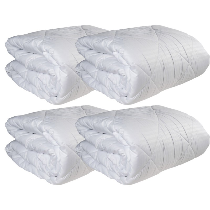 Σετ 4 Παπλώματα Ξενοδοχείου 260γρ. Μονά (160x240) Ριγέ 100% Microfiber Astron Italy 111-14