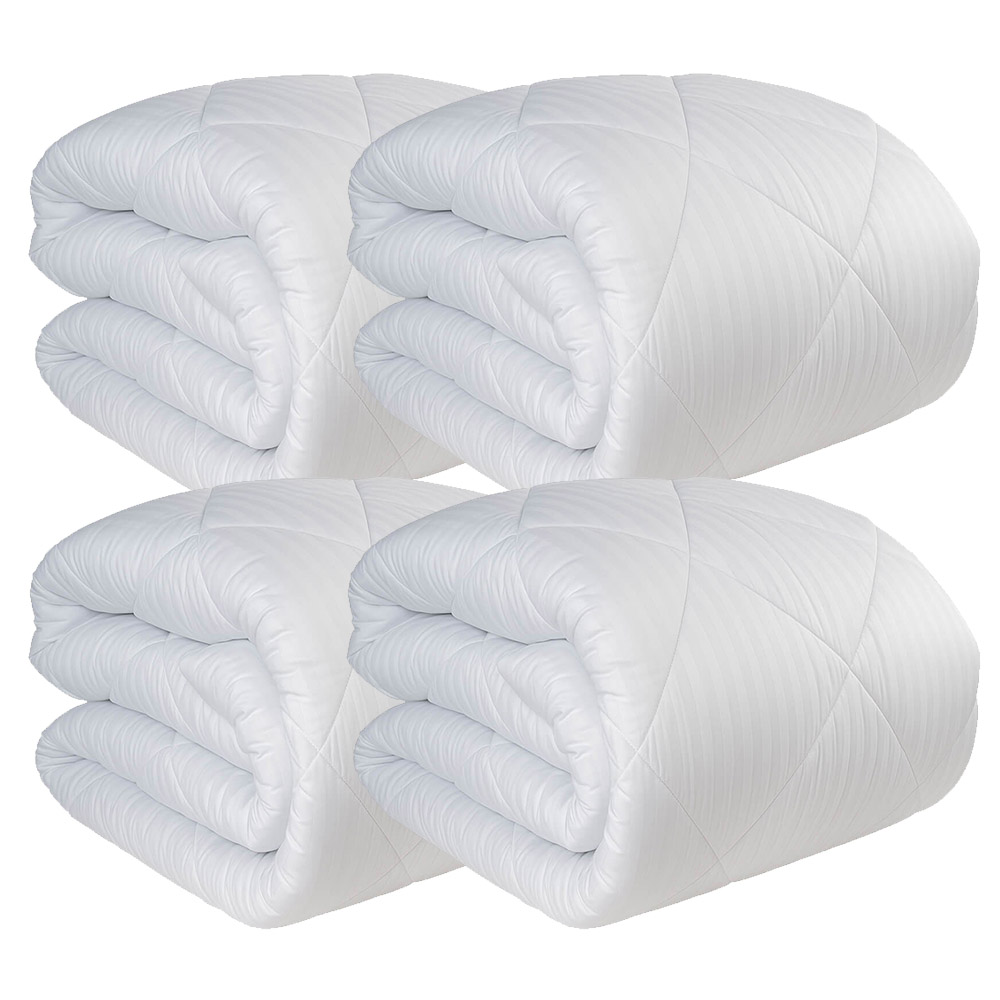 Σετ 4 Παπλώματα Ξενοδοχείου 350γρ. Μονά (160x240) Ριγέ 100% Microfiber Astron Italy 111-34