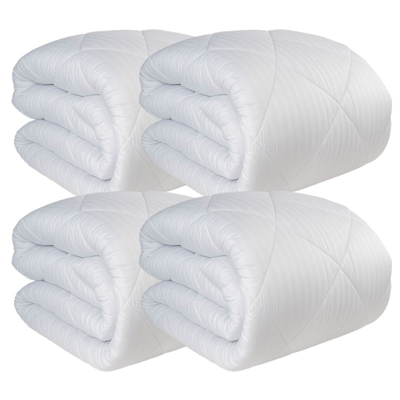 Σετ 4 Παπλώματα Ξενοδοχείου 350γρ. Υπέρδιπλα (220x240) Ριγέ 100% Microfiber Astron Italy 111-44