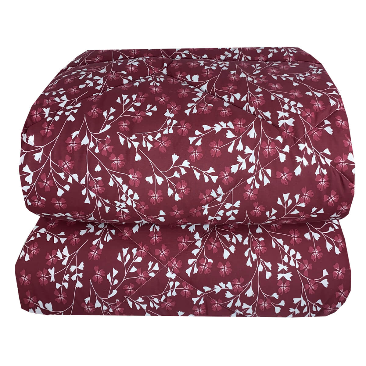 Πάπλωμα Υπέρδιπλο (220x240) 100% Βαμβάκι 144tc - Astron Italy Daisy Red Wine