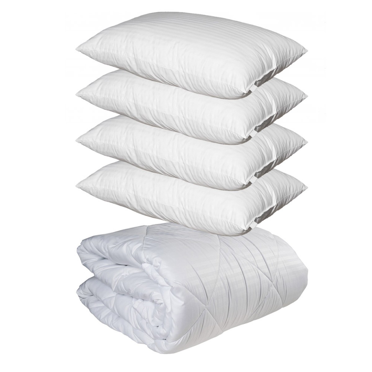 Σετ Ξενοδοχείου Astron Italy – Πάπλωμα 260γρ. Υπέρδιπλο King Size (240x260) & 4 Μαξιλάρια Ύπνου (50x70) Ριγέ 100% Microfiber