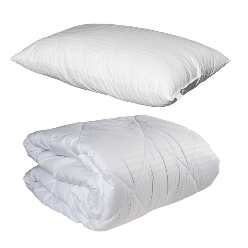 Σετ Ξενοδοχείου Astron Italy – Πάπλωμα 260gr Μονό (160x240), Παπλωματοθήκη Λευκή & Μαξιλάρι Ύπνου